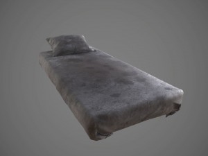 old prison bed pbr vr - ar - low-poly Modello 3D