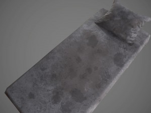 old prison bed pbr vr - ar - low-poly Modello 3D