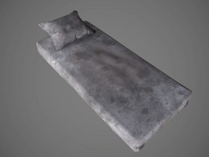 old prison bed pbr vr - ar - low-poly Modello 3D