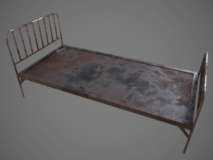 old prison bed pbr vr - ar - low-poly Modello 3D