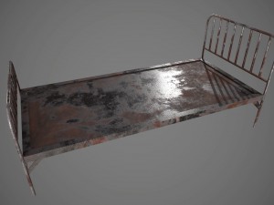 old prison bed pbr vr - ar - low-poly Modello 3D