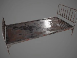 old prison bed pbr vr - ar - low-poly 3D Model