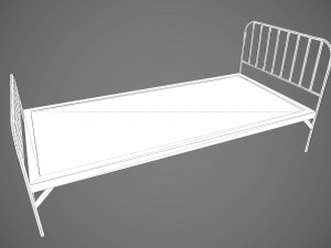 old prison bed pbr vr - ar - low-poly Modello 3D