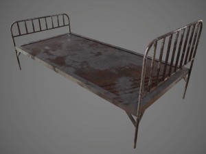 old prison bed pbr vr - ar - low-poly Modello 3D