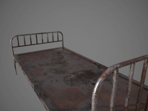 old prison bed pbr vr - ar - low-poly Modello 3D