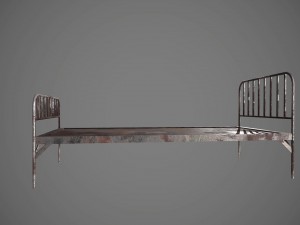 old prison bed pbr vr - ar - low-poly Modello 3D