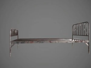 old prison bed pbr vr - ar - low-poly 3D Model