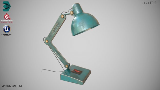 low poly desk lamp pbr vr - ar - low-poly 3D Model .c4d .max .obj .3ds .fbx .stl .blend 
