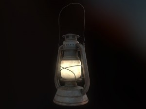 low poly old lantern lamp pbr vr - ar - low-poly 3D Модель