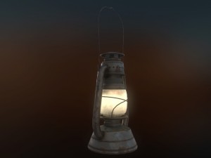 low poly old lantern lamp pbr vr - ar - low-poly 3D Модель