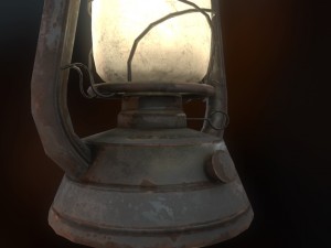 low poly old lantern lamp pbr vr - ar - low-poly 3D Модель