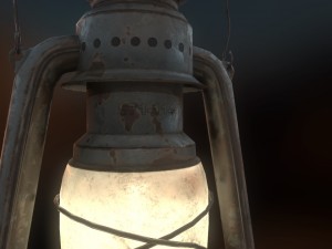 low poly old lantern lamp pbr vr - ar - low-poly 3D Модель