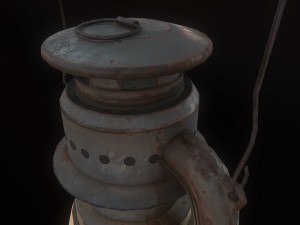 low poly old lantern lamp pbr vr - ar - low-poly 3D Модель