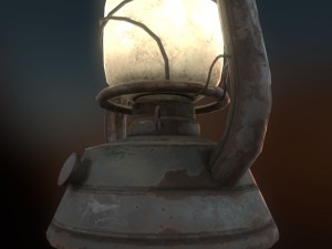low poly old lantern lamp pbr vr - ar - low-poly 3D Модель