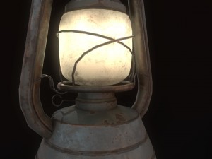 low poly old lantern lamp pbr vr - ar - low-poly 3D Модель
