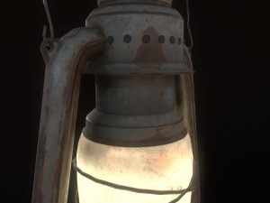 low poly old lantern lamp pbr vr - ar - low-poly 3D Модель