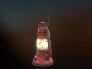 low poly old lantern lamp pbr vr - ar - low-poly 3D Модель