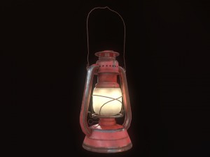 low poly old lantern lamp pbr vr - ar - low-poly 3D Модель