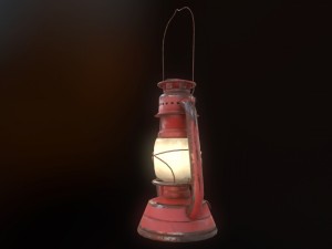 low poly old lantern lamp pbr vr - ar - low-poly 3D Модель