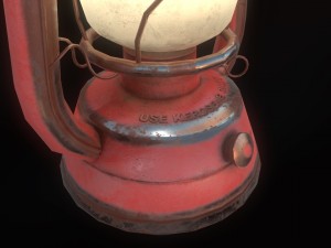 low poly old lantern lamp pbr vr - ar - low-poly 3D Модель