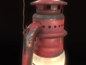 low poly old lantern lamp pbr vr - ar - low-poly 3D Модель