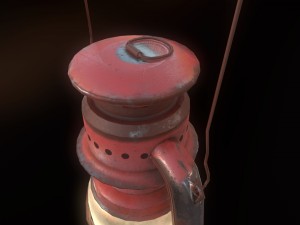 low poly old lantern lamp pbr vr - ar - low-poly 3D Модель