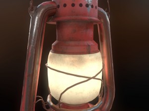 low poly old lantern lamp pbr vr - ar - low-poly 3D Модель