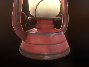 low poly old lantern lamp pbr vr - ar - low-poly 3D Модель