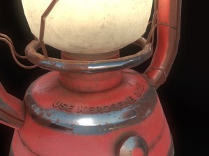 low poly old lantern lamp pbr vr - ar - low-poly 3D Модель