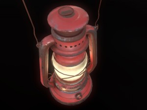 low poly old lantern lamp pbr vr - ar - low-poly 3D Модель