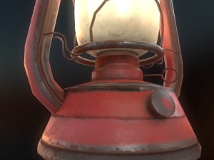 low poly old lantern lamp pbr vr - ar - low-poly 3D Модель