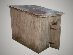 low poly small wooden cabin shed pbr vr - ar - low-poly 3D Model