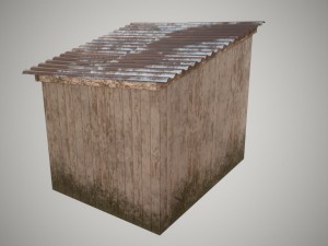 low poly small wooden cabin shed pbr vr - ar - low-poly Modèle 3D
