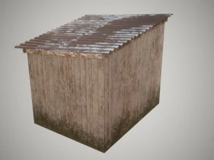 low poly small wooden cabin shed pbr vr - ar - low-poly 3D Model
