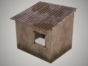 low poly small wooden cabin shed pbr vr - ar - low-poly Modèle 3D