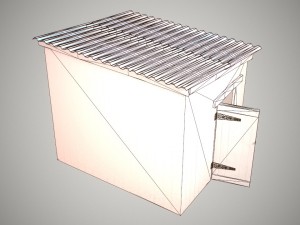 low poly small wooden cabin shed pbr vr - ar - low-poly Modèle 3D