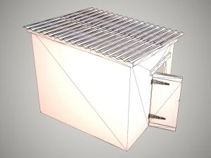 low poly small wooden cabin shed pbr vr - ar - low-poly 3D Model
