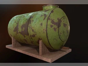 low poly water storage tank pbr vr - ar - low-poly 3D Model