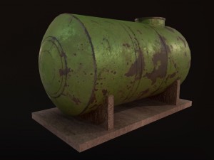 low poly water storage tank pbr vr - ar - low-poly Modelo 3D