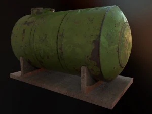 low poly water storage tank pbr vr - ar - low-poly 3D Model