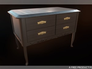 low poly night stand pbr vr - ar - low-poly 3D Модель