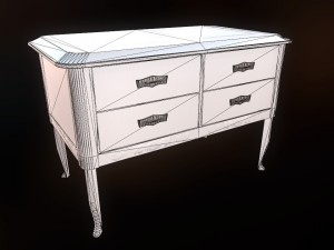 low poly night stand pbr vr - ar - low-poly 3D Model
