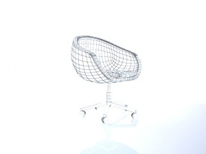 white cosmic computer chair Modello 3D