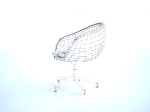 white cosmic computer chair Modello 3D
