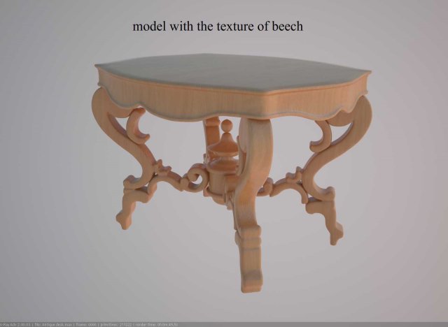 antique table hvii century 3D Model .c4d .max .obj .3ds .fbx .stl .blend 