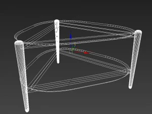 mid century coffee table 01 3D Model