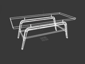 mid century coffee table 02 3D Model