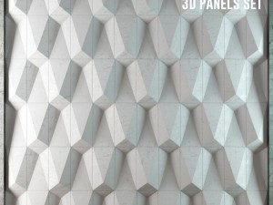 3d panels set 9 pieces subberjean 3D मॉडल