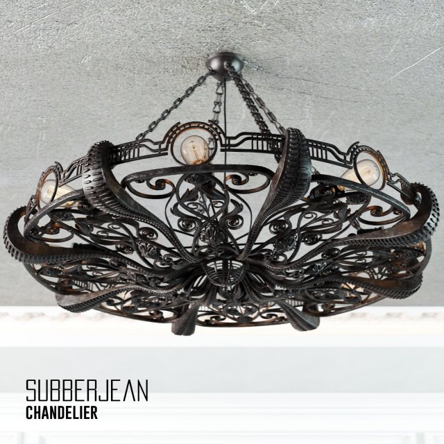octopus forged chandelier subberjean 3D मॉडल .c4d .max .obj .3ds .fbx .stl .blend 