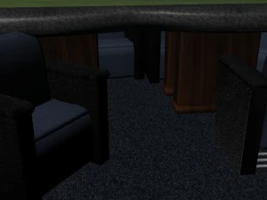 poker table with detailed chips and cuchion chairs 3D Model